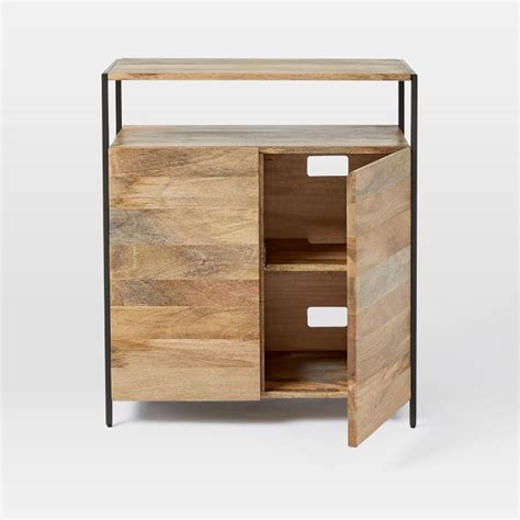 industrial storage small cabinet mango blackened steel|West Elm Industrial Storage Small Cabinet, Mango .